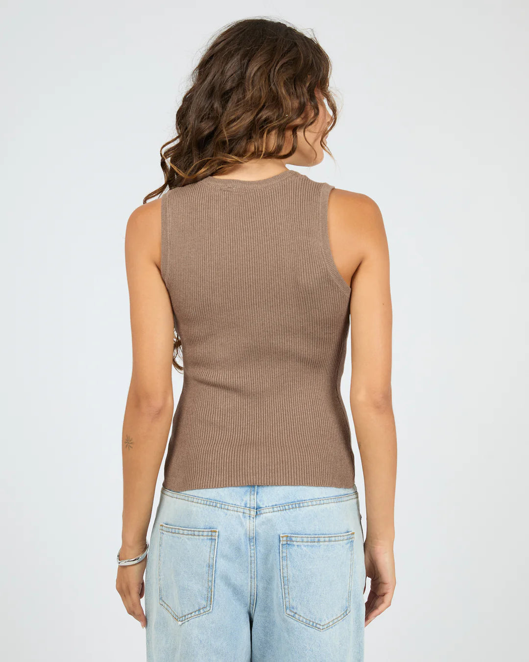 SILENT THEORY MARLEIGH KNIT TANK WOMENS BROWN
