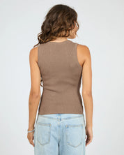 SILENT THEORY MARLEIGH KNIT TANK WOMENS BROWN
