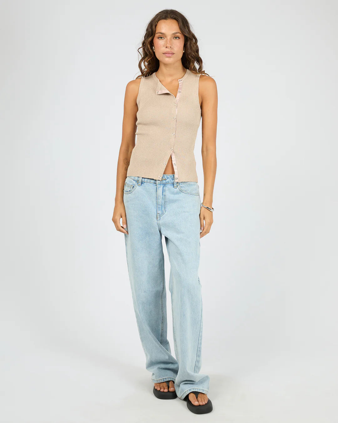 SILENT THEORY MARLEIGH KNIT TANK WOMENS OAT