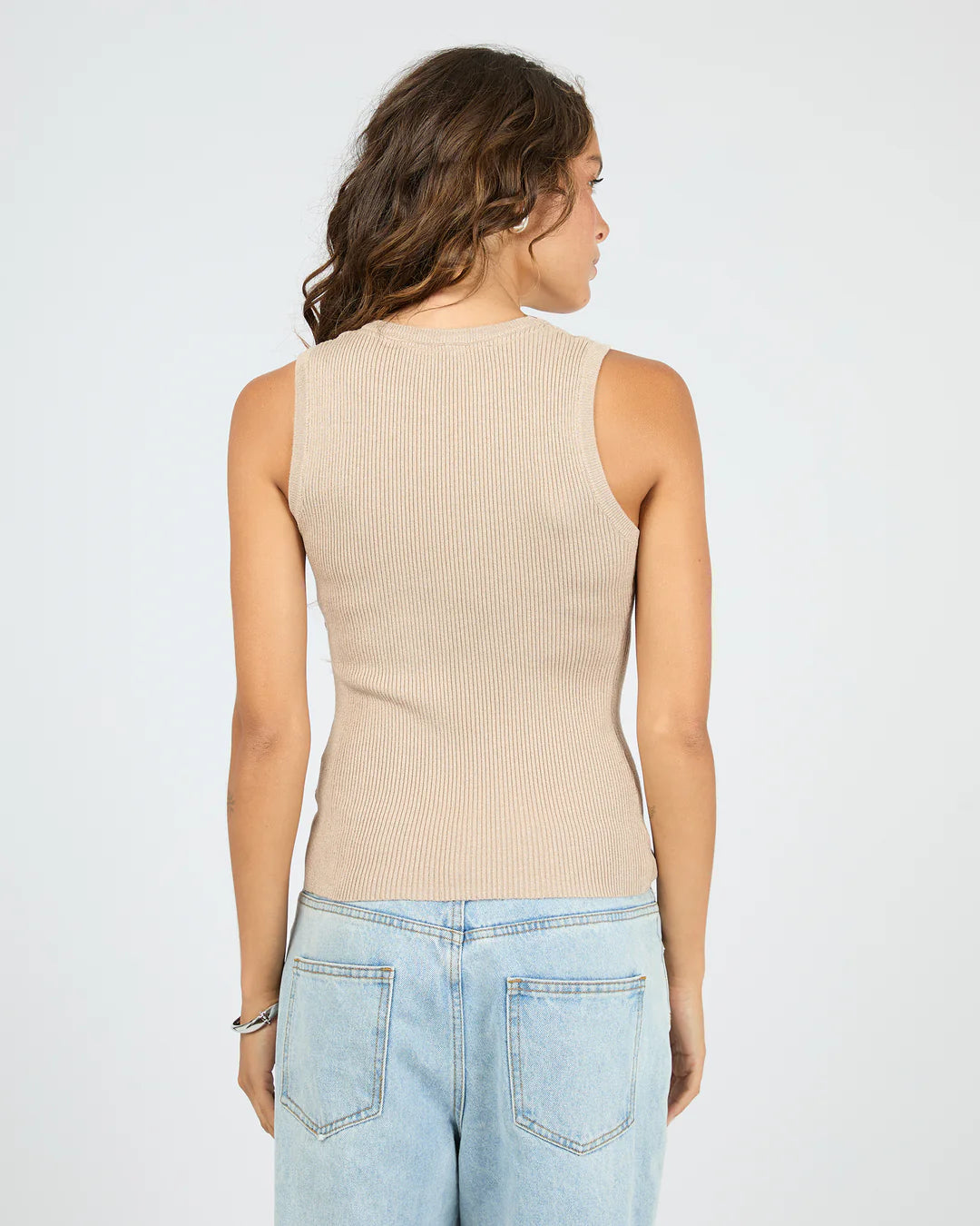 SILENT THEORY MARLEIGH KNIT TANK WOMENS OAT