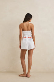 RHYTHM MELIA FLORAL EMBROIDERED SHORT WOMENS WHITE