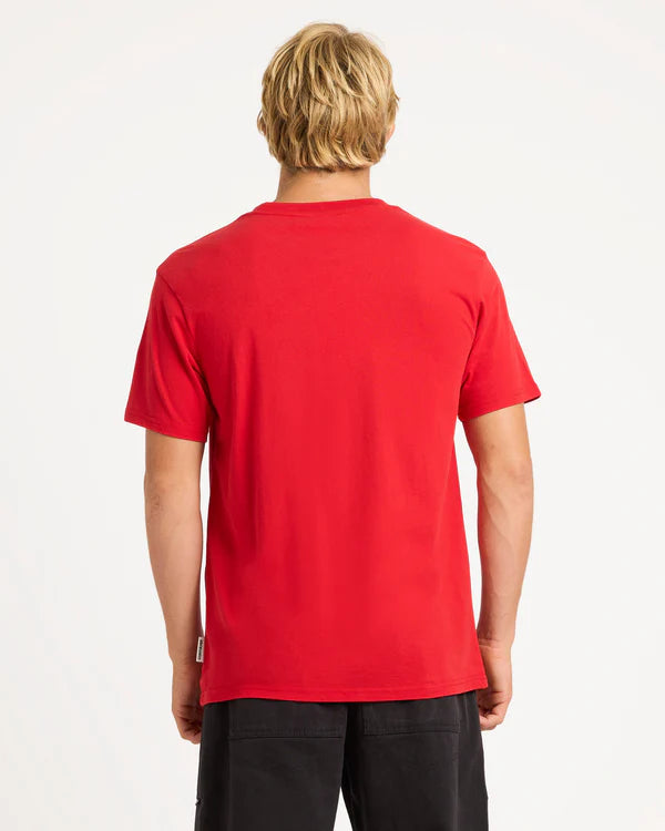 QUIKSILVER MENS QS IMPAIRED T-SHIRT SURF GRAPHIC SUMMER TEE SALSA RED