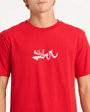 QUIKSILVER MENS QS IMPAIRED T-SHIRT SURF GRAPHIC SUMMER TEE SALSA RED