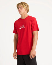 QUIKSILVER MENS QS IMPAIRED T-SHIRT SURF GRAPHIC SUMMER TEE SALSA RED