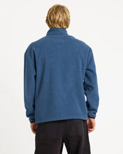 QUIKSILVER MERCURY PANEL 1/4 ZIP FLEECE JUMPER DARK DENIM