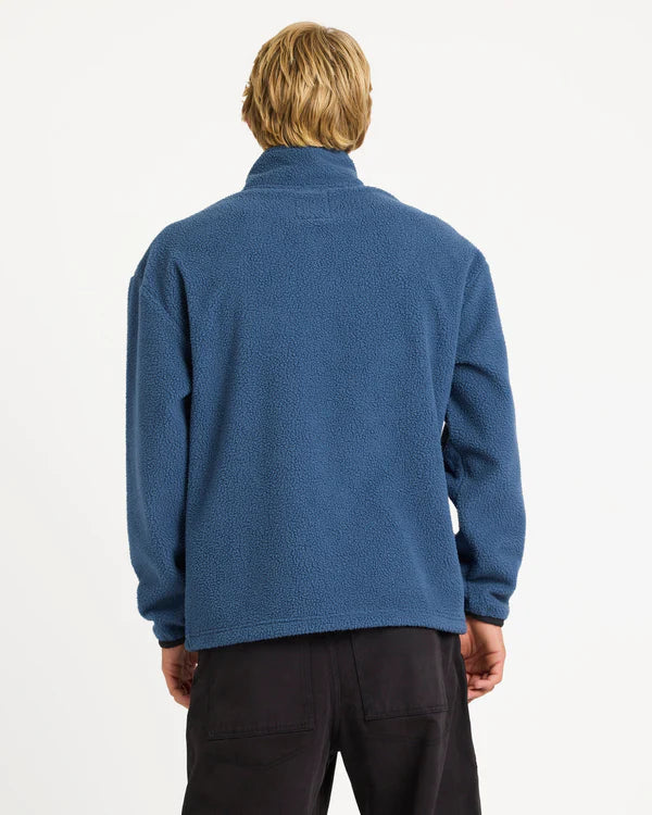 QUIKSILVER MERCURY PANEL 1/4 ZIP FLEECE JUMPER DARK DENIM