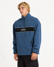 QUIKSILVER MERCURY PANEL 1/4 ZIP FLEECE JUMPER DARK DENIM