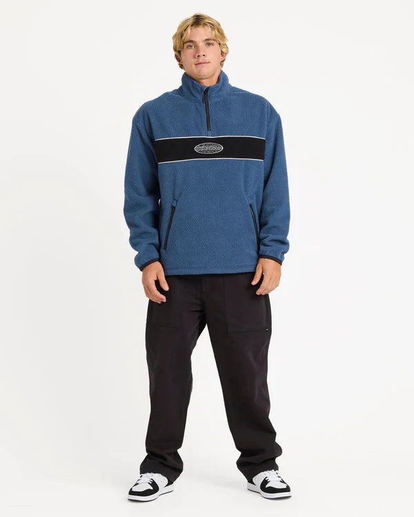 QUIKSILVER MERCURY PANEL 1/4 ZIP FLEECE JUMPER DARK DENIM