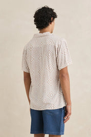 RHYTHM MOSAIC SS SHIRT MENS CUBAN COLLAR TOBACCO