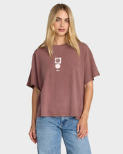 RVCA MOVE ON BF T SHIRT TERRA BROWN