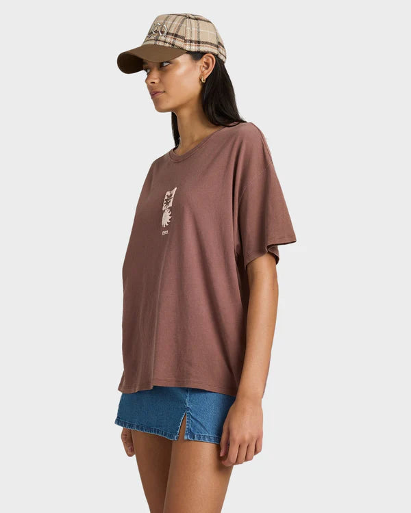 RVCA MOVE ON BF T SHIRT TERRA BROWN