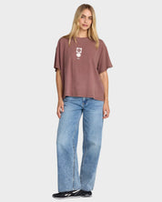 RVCA MOVE ON BF T SHIRT TERRA BROWN