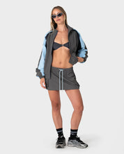 RUSTY NEW AGE LOW RISE MINI SKIRT WOMENS GREY BLUE