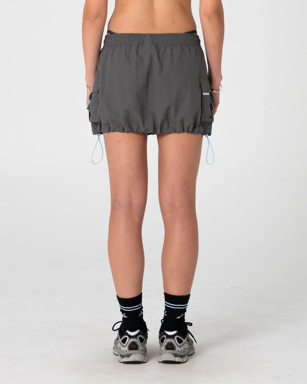 RUSTY NEW AGE LOW RISE MINI SKIRT WOMENS GREY BLUE