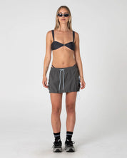 RUSTY NEW AGE LOW RISE MINI SKIRT WOMENS GREY BLUE