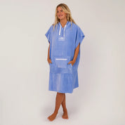 OCEAN & EARTH LADIES HOODED PONCHO – CORNFLOWER