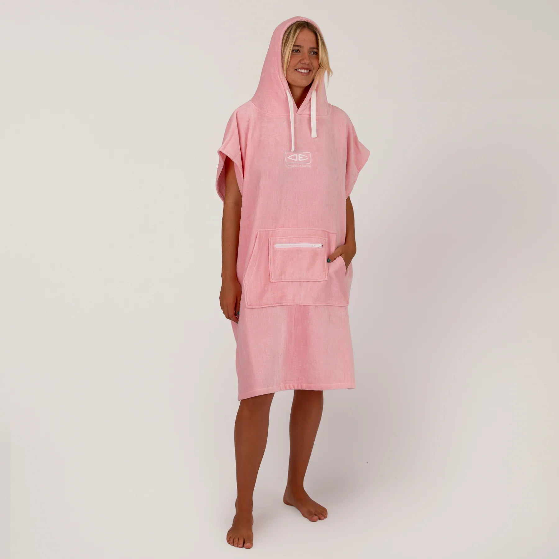 OCEAN & EARTH LADIES HOODED PONCHO – COTTON CANDY