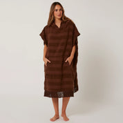 OCEAN & EARTH LADIES LAYZ HOODED PONCHO – COCOA
