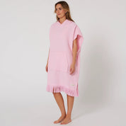 OCEAN & EARTH LADIES WAFFLE HOODED PONCHO – PINK SORBET