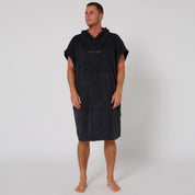 OCEAN & EARTH MENS SURF ESSENTIAL HOODED PONCHO – DULL BLACK