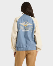 BILLABONG OG BURLEIGH WOMENS CORDUROY BOMBER JACKET STONE BLUE SURF JACKET