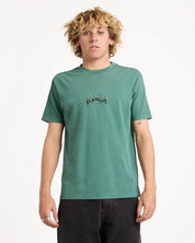 RVCA OLDE RVCA MENS T SHIRT GRASS GREEN SURF SKATE LOGO TEE