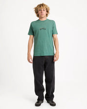 RVCA OLDE RVCA MENS T SHIRT GRASS GREEN SURF SKATE LOGO TEE