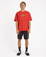 BILLABONG OTIS DIAMOND MENS GRAPHIC T SHIRT RED DIRT SURF TEE
