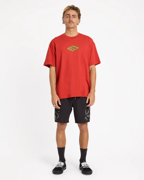 BILLABONG OTIS DIAMOND MENS GRAPHIC T SHIRT RED DIRT SURF TEE