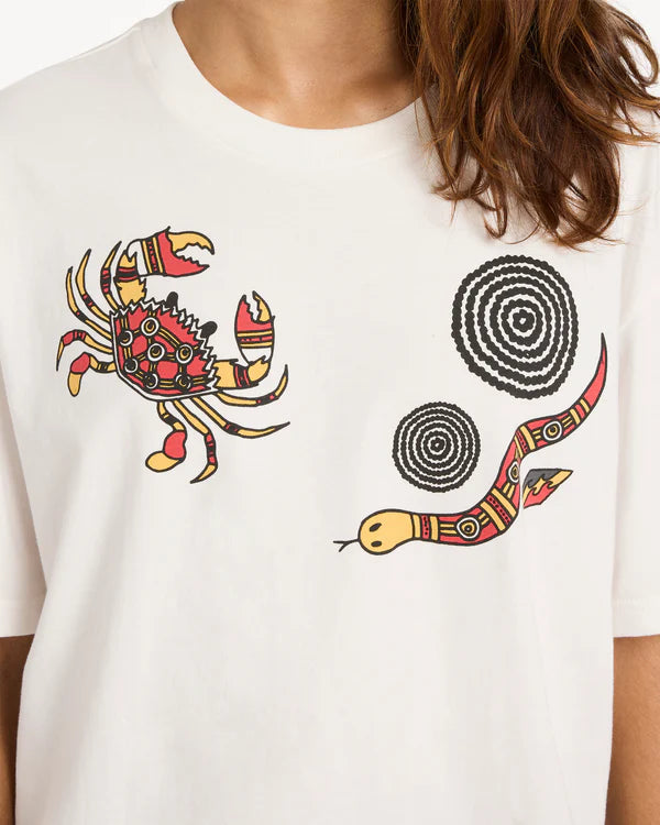 BILLABONG OTIS ESTUARY WOMENS GRAPHIC T SHIRT SALT CRYSTAL SURF TEE