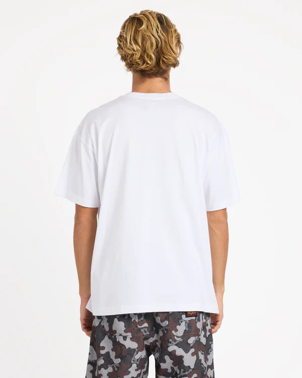 BILLABONG OTIS SNAKE MENS GRAPHIC T SHIRT WHITE SURF TEE