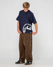 RUSTY PABLO GRAPHIC CROPPED T SHIRT NAVY MENS SURF SKATE TEE