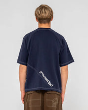 RUSTY PABLO GRAPHIC CROPPED T SHIRT NAVY MENS SURF SKATE TEE