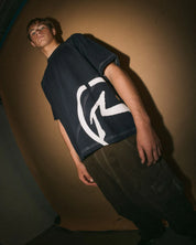 RUSTY PABLO GRAPHIC CROPPED T SHIRT NAVY MENS SURF SKATE TEE