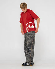 RUSTY PABLO GRAPHIC CROPPED T SHIRT VINTAGE RED MENS SURF SKATE TEE