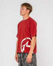 RUSTY PABLO GRAPHIC CROPPED T SHIRT VINTAGE RED MENS SURF SKATE TEE