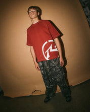 RUSTY PABLO GRAPHIC CROPPED T SHIRT VINTAGE RED MENS SURF SKATE TEE