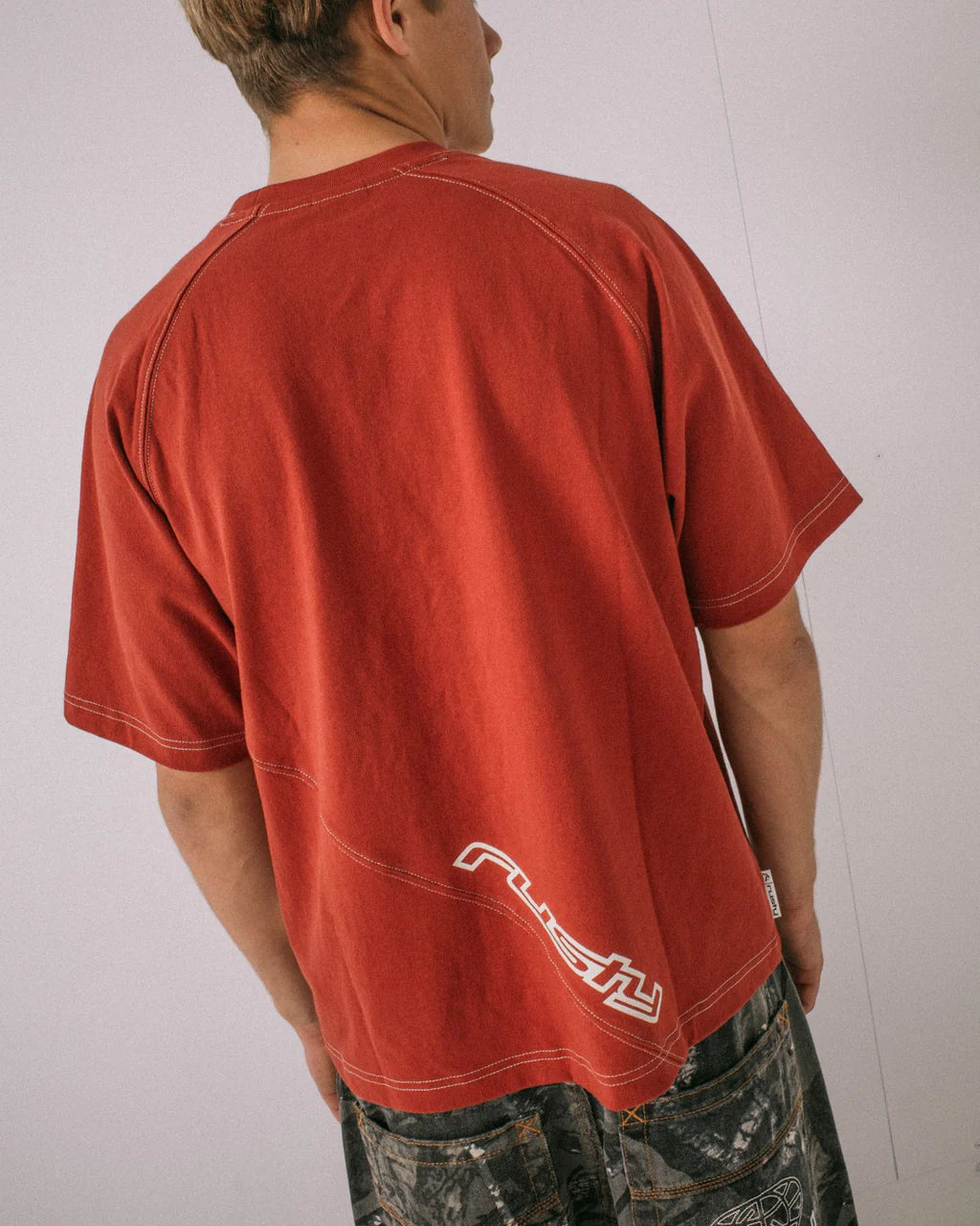 RUSTY PABLO GRAPHIC CROPPED T SHIRT VINTAGE RED MENS SURF SKATE TEE