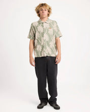 RVCA PALM FALL MENS SHORT SLEEVE SHIRT JADE SURF BEACH BUTTON UP