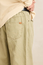 RHYTHM PALMER PANT MENS RELAXED FIT ELASTIC WAIST BEIGE