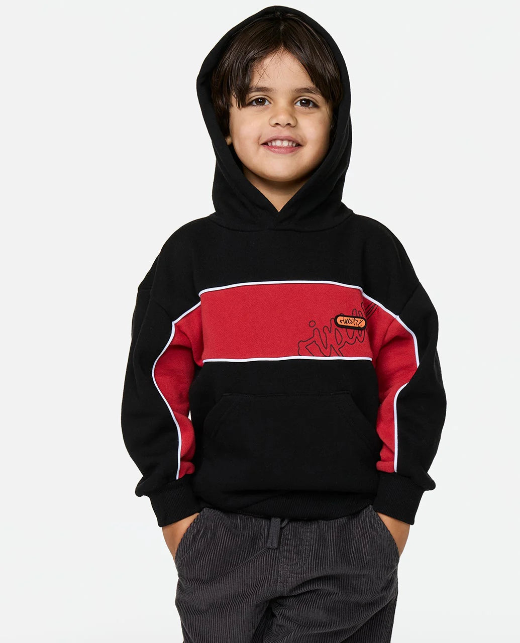 RIP CURL PANEL BEATER HOOD – KIDS BLACK