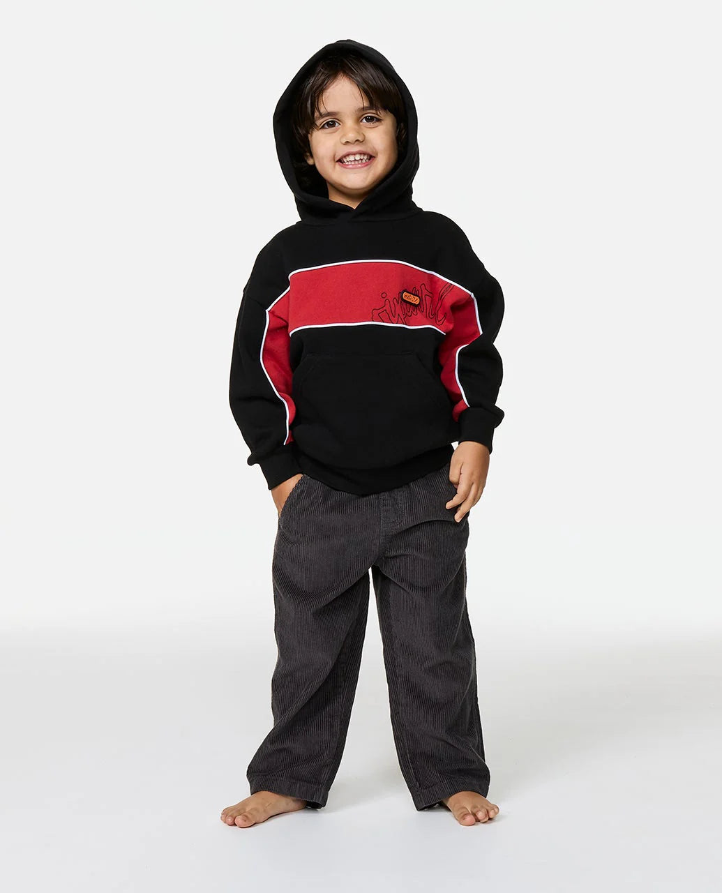 RIP CURL PANEL BEATER HOOD – KIDS BLACK