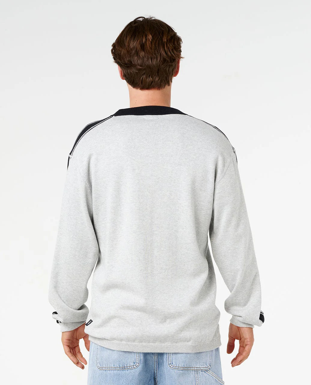 RIP CURL PANEL BEATER KNIT CREW – GREY MARLE