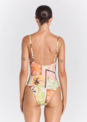 POOLSIDE PARADISO FLORIDA OASIS ONE PIECE SWIMSUIT – SUNSET
