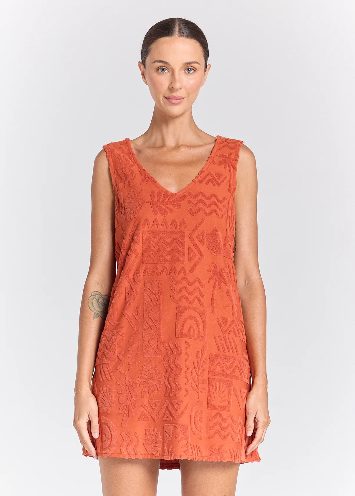 POOLSIDE PARADISO MAI TAI V TUNIC TOWELLING DRESS – SIENNA
