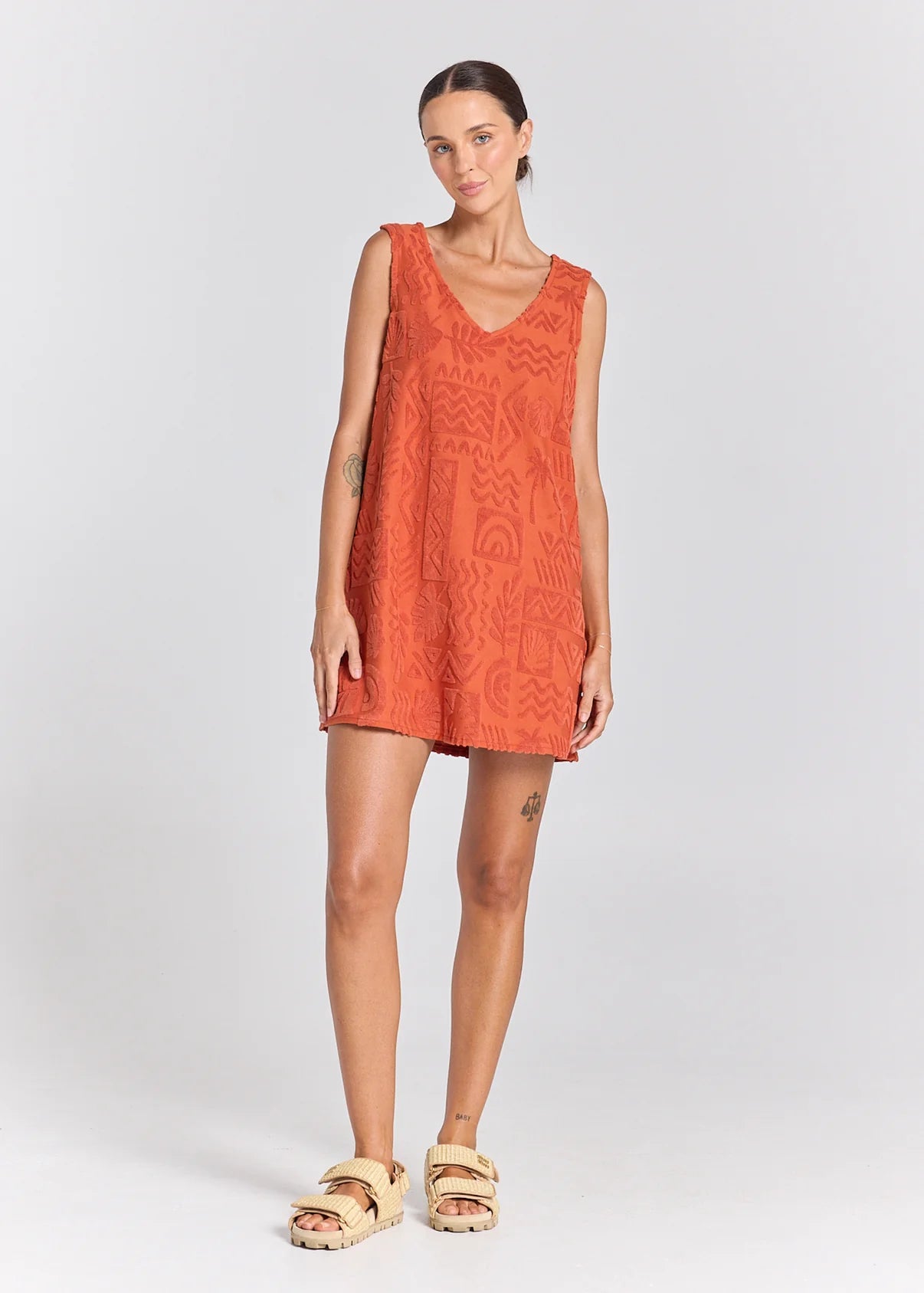 POOLSIDE PARADISO MAI TAI V TUNIC TOWELLING DRESS – SIENNA