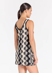 POOLSIDE PARADISO SHELBORNE KNIT SUNDREAMER DRESS - BLACK SAND