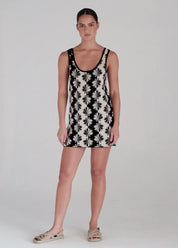 POOLSIDE PARADISO SHELBORNE KNIT SUNDREAMER DRESS - BLACK SAND