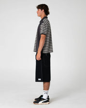 RUSTY POP TOP PANELLED POLO MENS STONE GREY