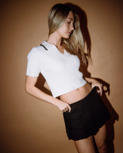 RUSTY POSH GIRL KNITTED TOP RETRO STRIPE SUMMER KNIT CREAM BLACK